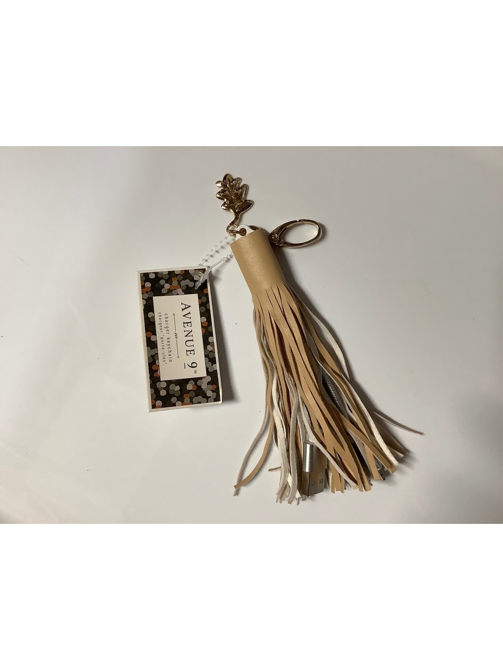 Avenue 9 Tassel Keychain with USB Lightning and Micro USB Connectors